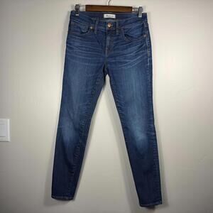 Madewell 8" Skinny Jeans Womens Size 28 Dark Wash Stretch Denim Mid Rise 28x29
